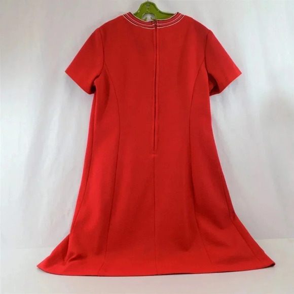 Vintage Red Polyester Shift Dress Fortrel Knit Dress with Button  Detail Tricot - Picture 5 of 10